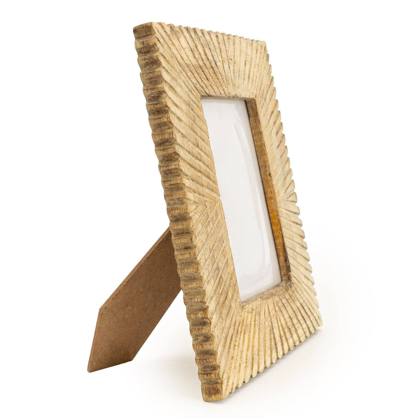 Photo Frame Mango Wood With Etched Lines 5x7"