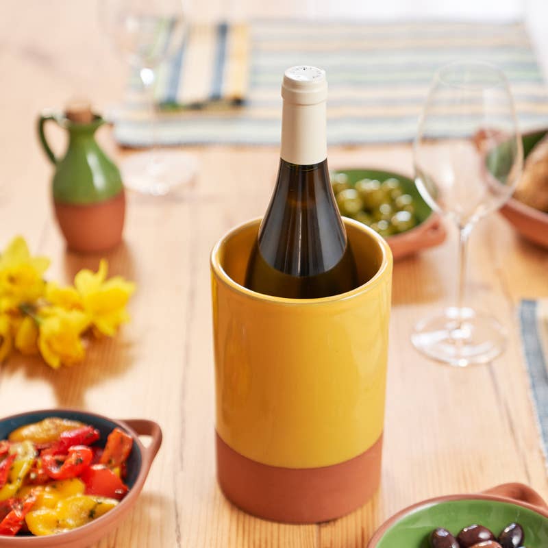 Sintra Glazed Terracotta Wine Cooler - Ochre