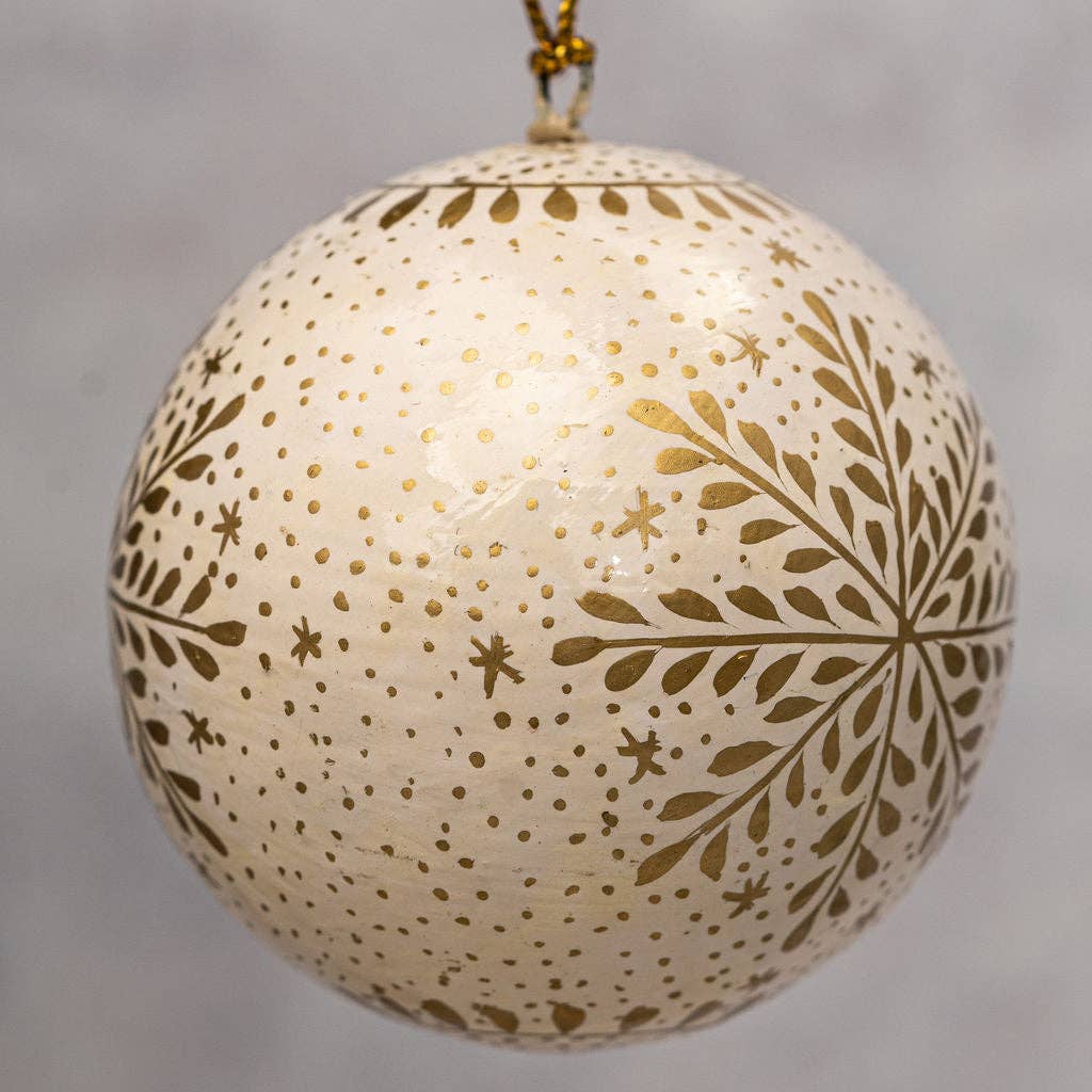 2" White Snowflake Christmas Hanging Ball