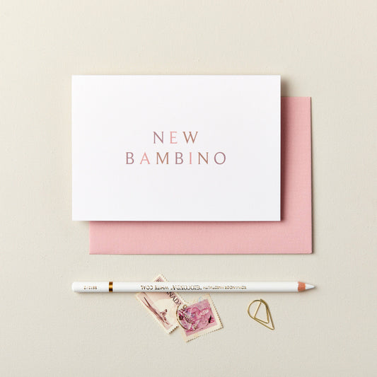 New Bambino Baby Girl Card | New Baby Card | New Parent Card