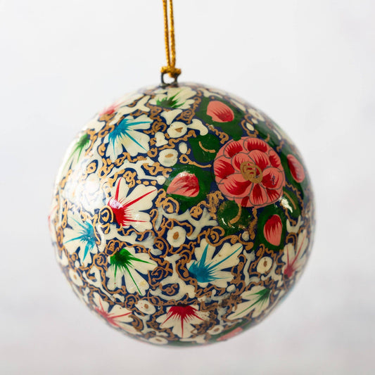 3" Turquoise & Pink Floral Christmas Tree Bauble | Ornament