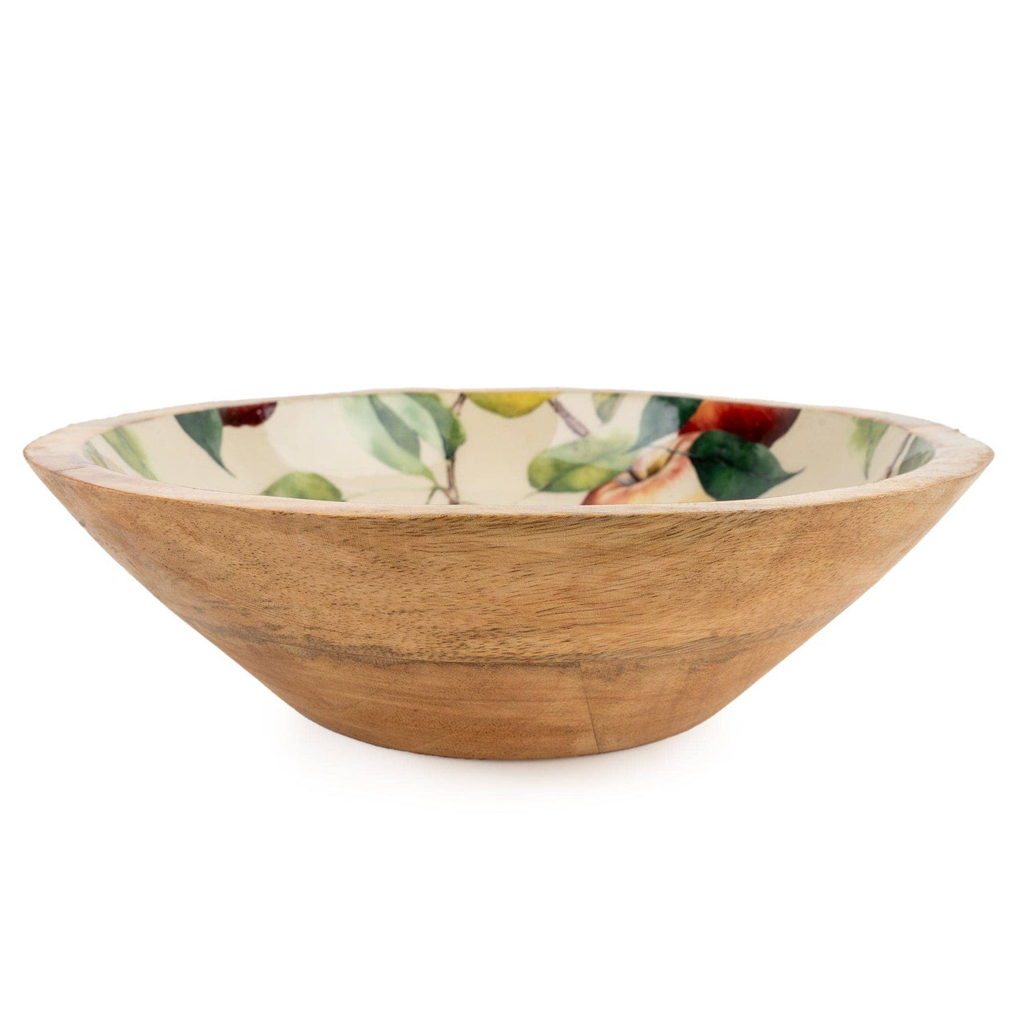 Large Mango Wood Bowl - Apples and Pears