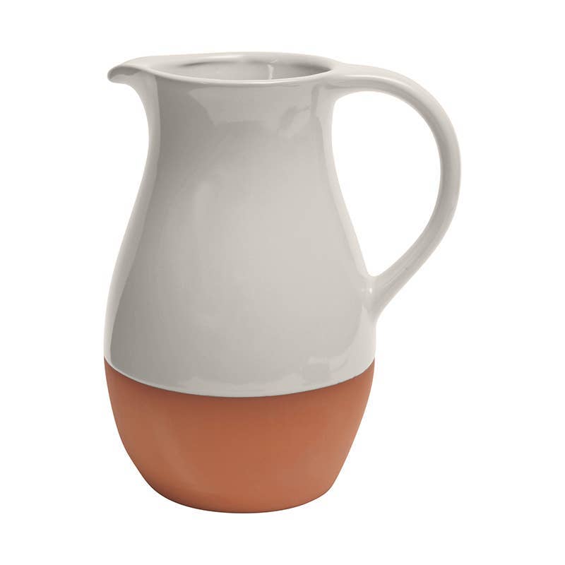 Sintra Glazed Terracotta Jug - Stone