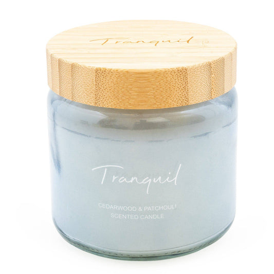 LARGE CANDLE BAMBOO LID 'TRANQUIL'
