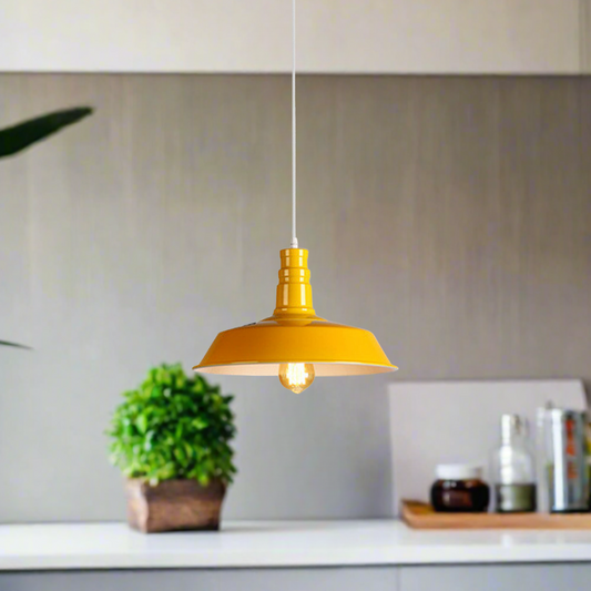 Yellow Pendant Light Lampshade Ceiling Light Shade With Bulb~1796-0