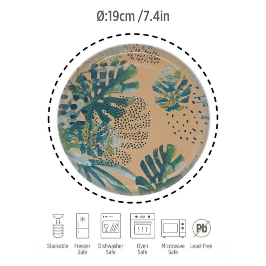 Porcelain Side Plate - Rochelle, Tropical - 19cm Diameter