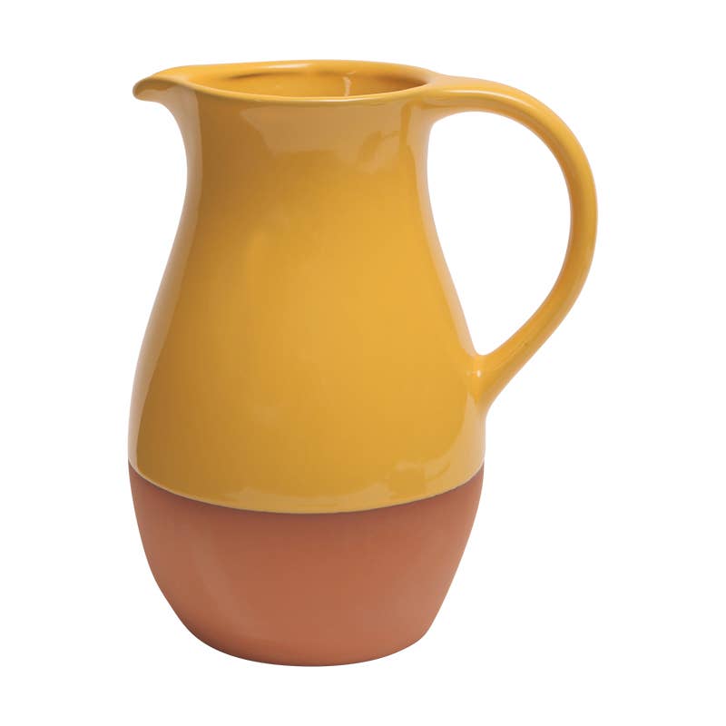 Sintra Glazed Terracotta Jug - Ochre