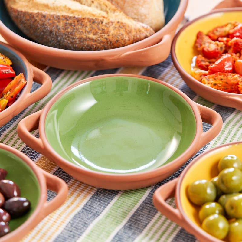 Sintra Large Glazed Terracotta Tapas Dish - Green